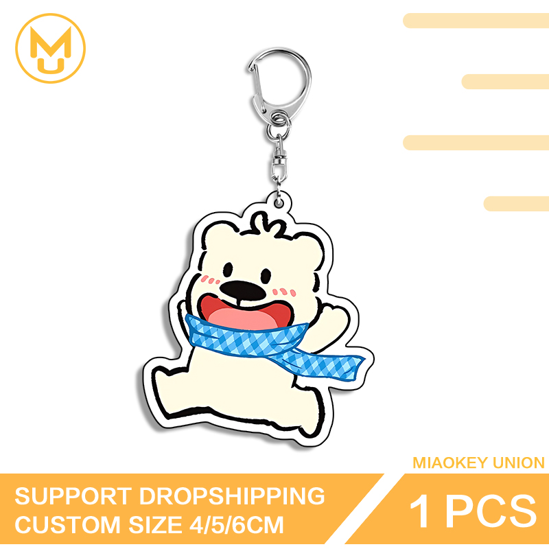Resin Art Design Keychain - Милый бег Медведь Привлекательный острый Эксклюзивный