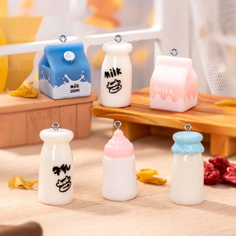 Resin Art Gift Ideas - 10 шт. миниатюрных подвесок-бутылочек для молока