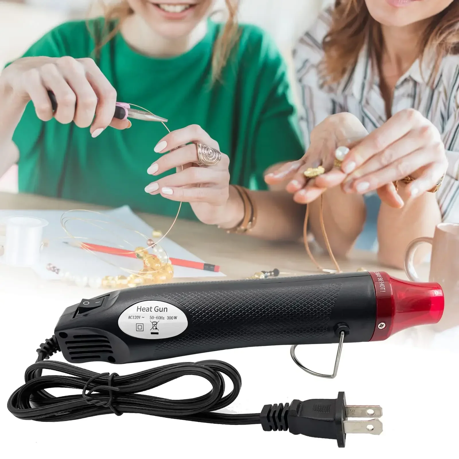 Resin Art Heat Gun - Мини-фен 110В/220В, 300Вт, портативный, для рукоделия,