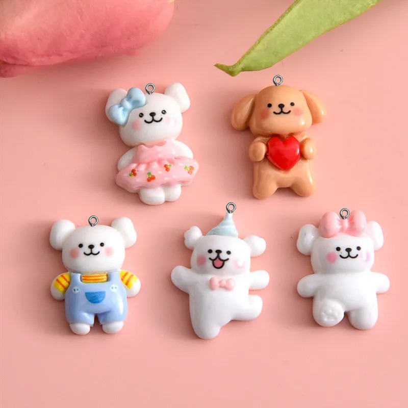 Resin Art Gift Ideas - 10 шт. мультяшных подвесок-собачек из смолы