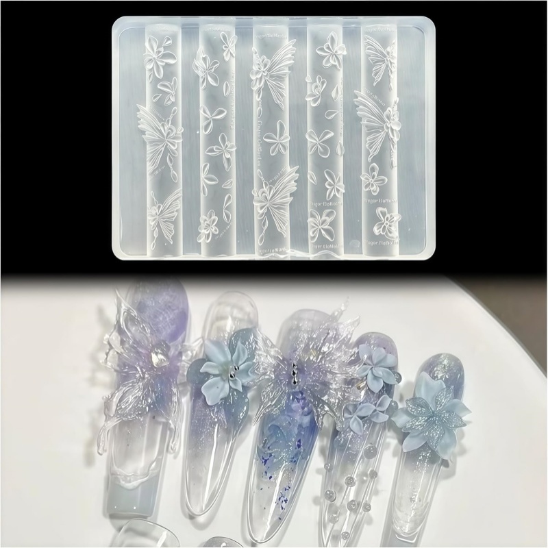 Resin Art Template - 3D гелевая форма для дизайна ногтей