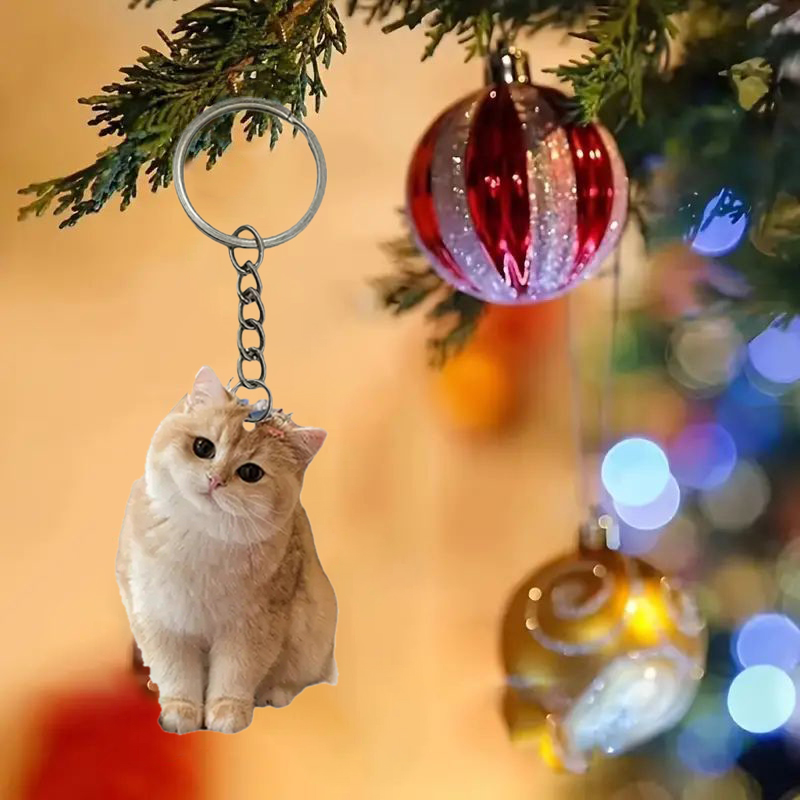 Черно-белый брелок с котом, 2d – обзор и цена Resin Art Design Keychain