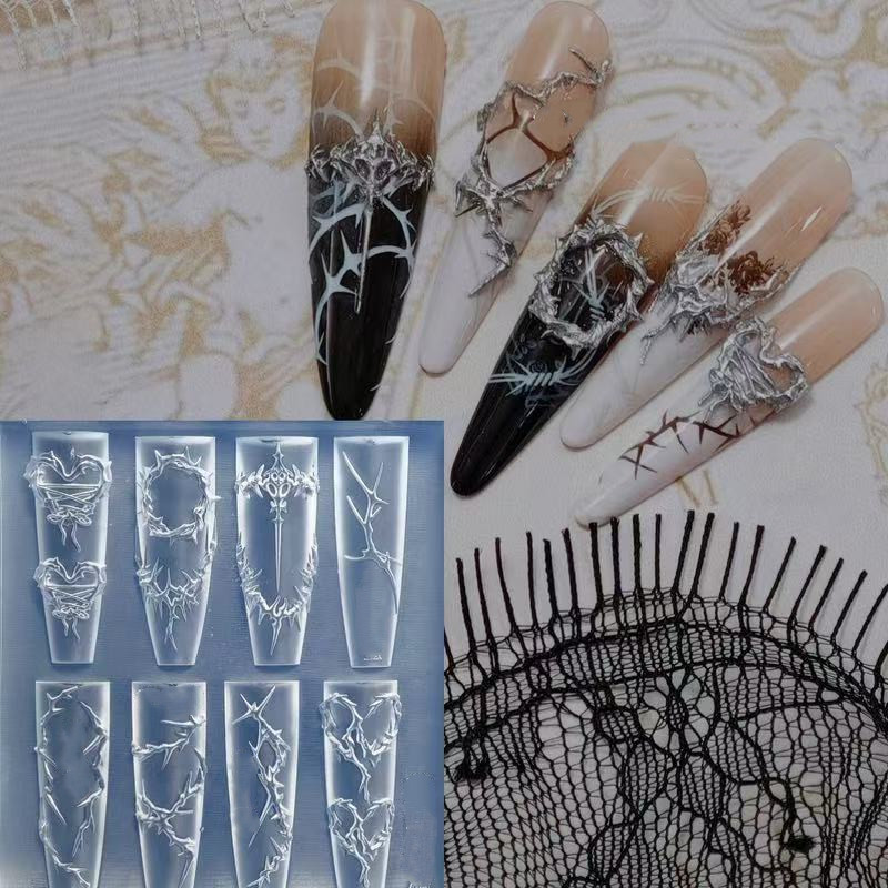 3D шипы дизайн ногтей силиконо – обзор и цена Resin Art Template