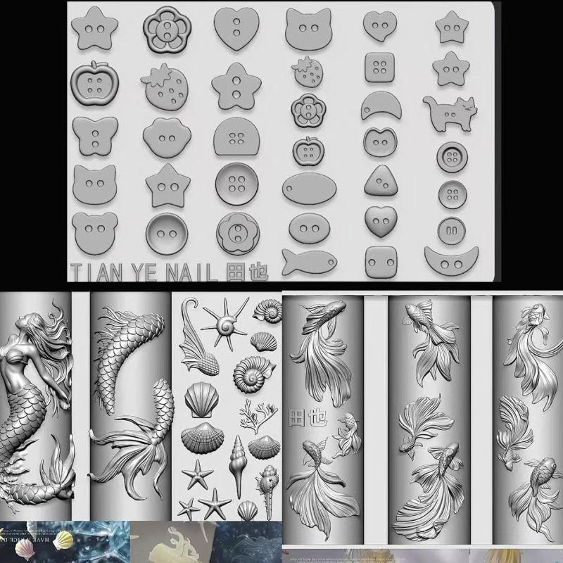 3D-шаблоны для ногтей из мягко – обзор и цена Resin Art Template